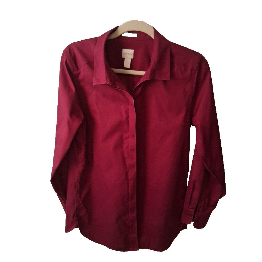 Chico's Purple Button Down Shirt Size Chico's 0 (S)